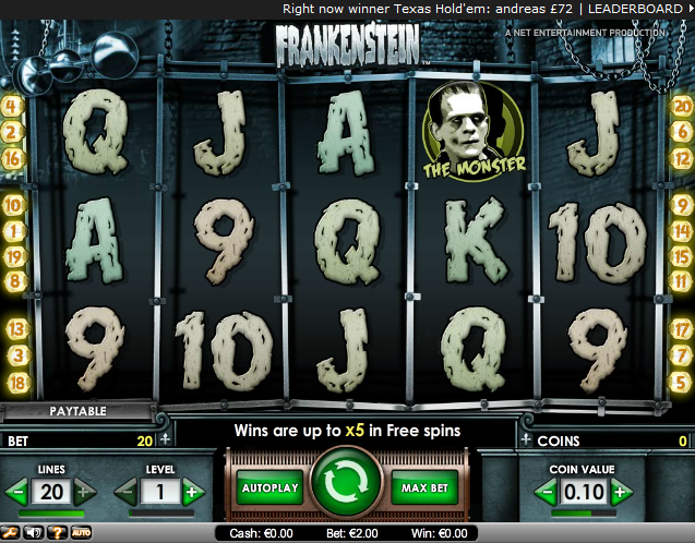 Игровой автомат Frankenstein от NetEnt