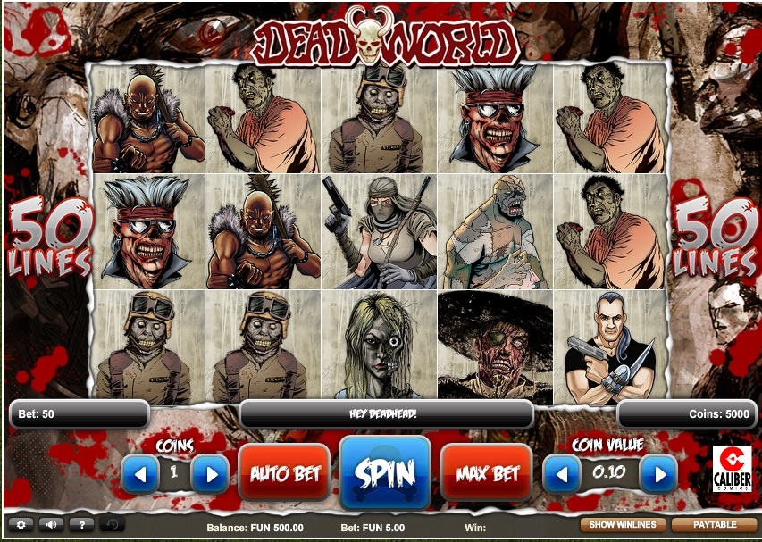 Скриншот линий игрового автомата Deadworld от 1x2 Gaming