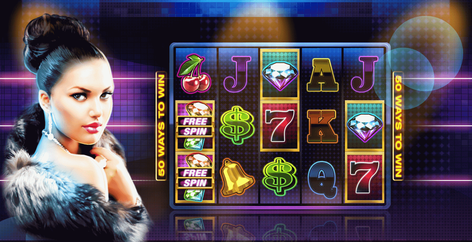 Загадочная брюнетка презентует игровой автомат Lucky Vegas