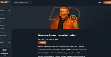 100% up to 1 BTC and 250 FS on your first deposit at Bombastic: Криптоказино Bombastic