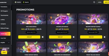 100% up to €1,000 and 300 FS on your first deposit at Golden Star: Онлайн казино Golden Star