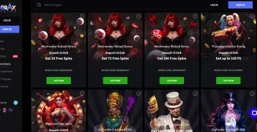 Monday Reload Bonus up to € 500 and 50 FS at Mirax Casino: Онлайн казино Mirax