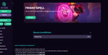 Up to 100 free spins every Friday at Betzard: Онлайн казино Betzard