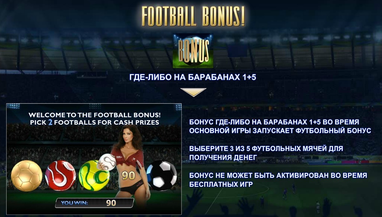 Бонус игра в автомате Benchwarmer Football girls