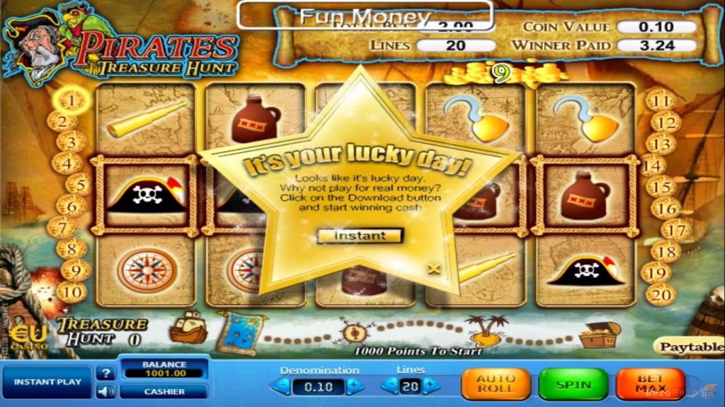 Игровой автомат Pirates - Treasure Hunt от Skillonnet