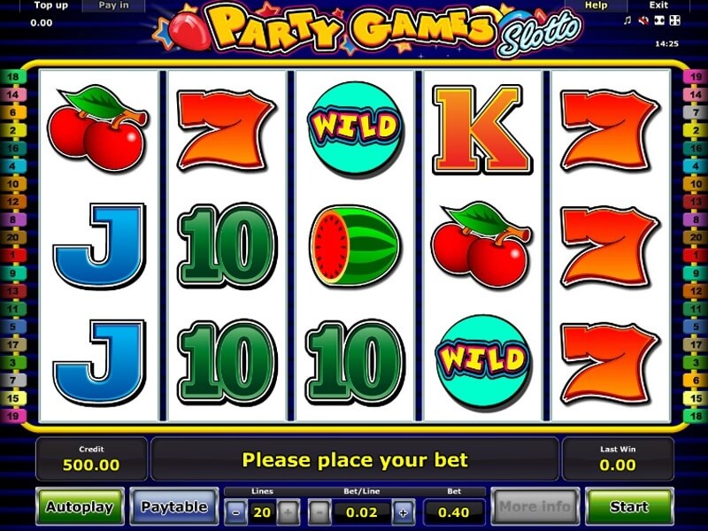 символы видеослота Парти Геймс