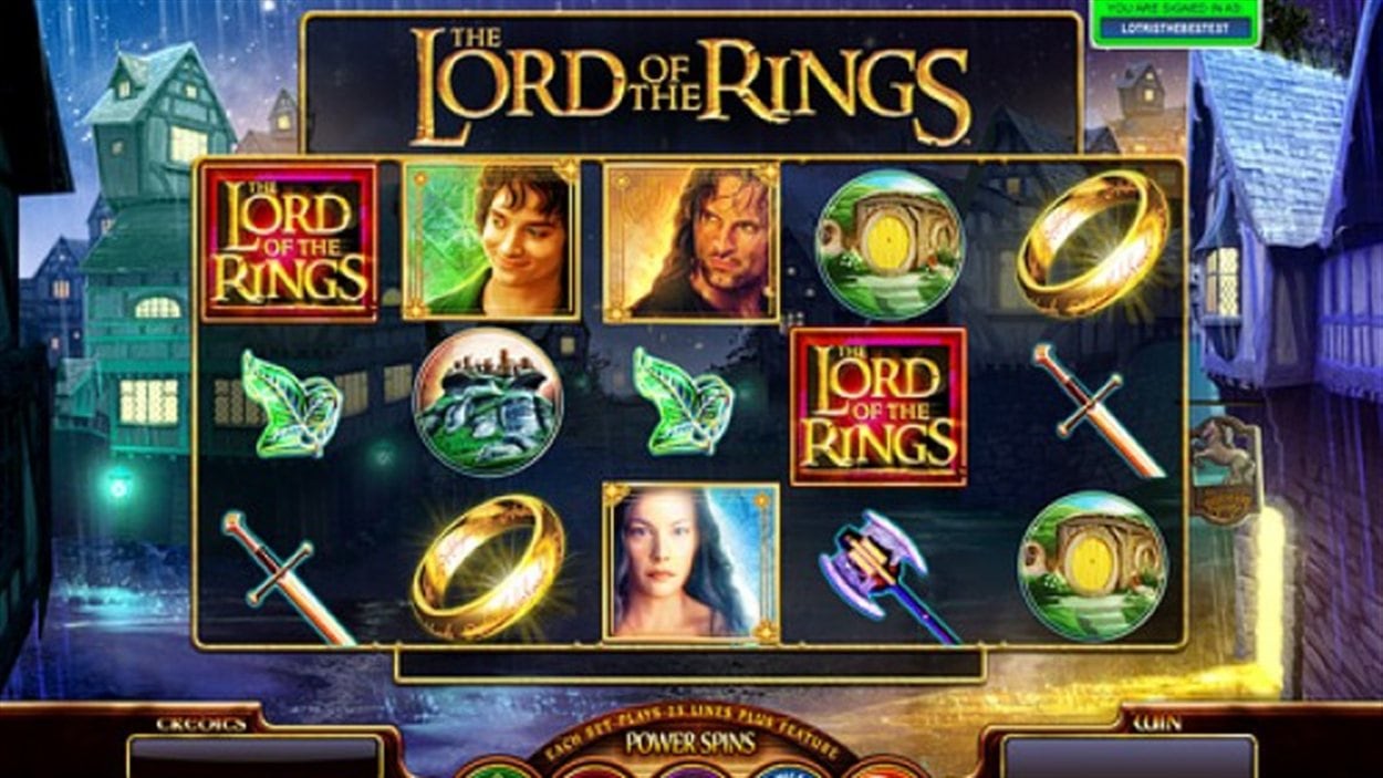 процесс игры на слоте Властелин колец