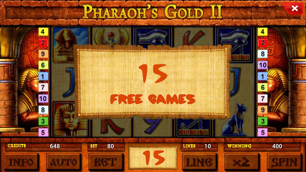 бесплатные спины в автомате Pharaoh's Gold 2