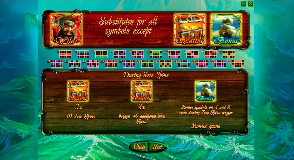 Дикий символ в слоте Сокровища пиратов