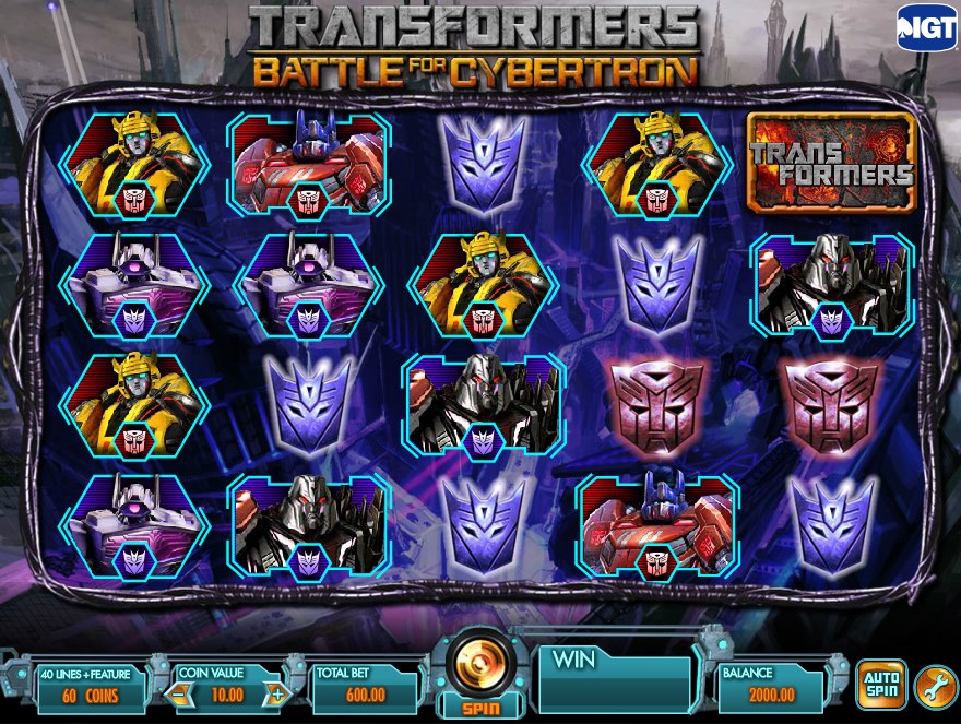 Символы слота Transformers: Battle for Cybertron