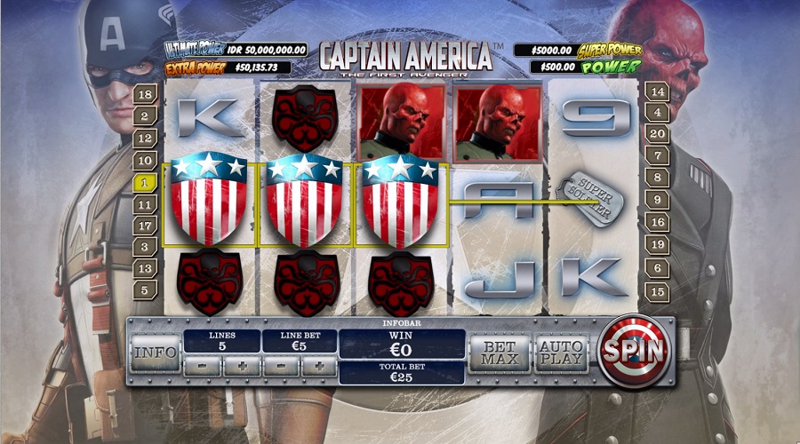 символы слота Captain America – Action Stacks