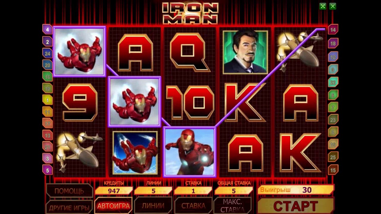 символы игрового автомата Железный человек