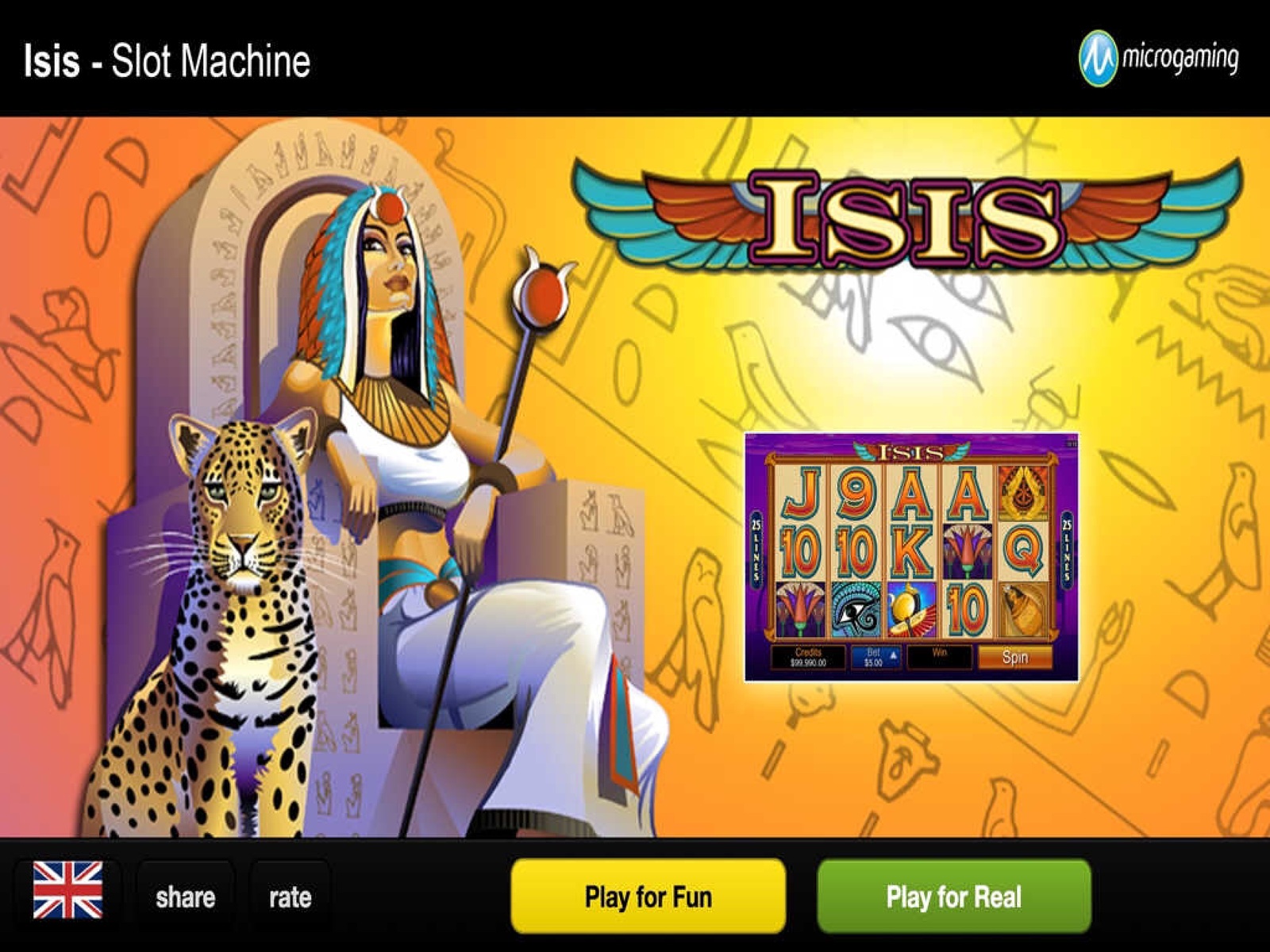 Игровой автомат Isis от Microgaming