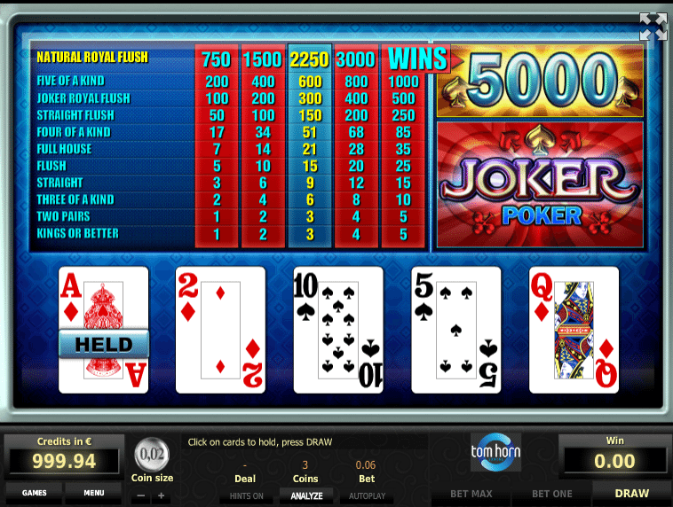 особенности игры видеопокер