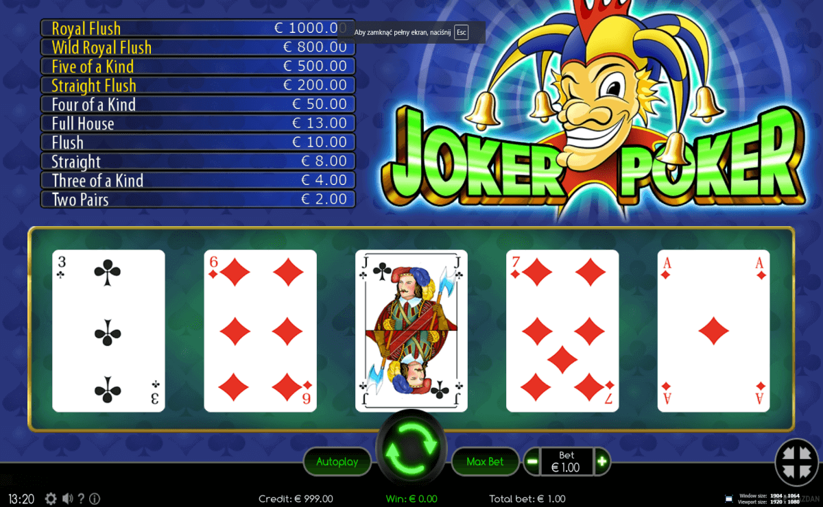 Видео-покер Joker Poker