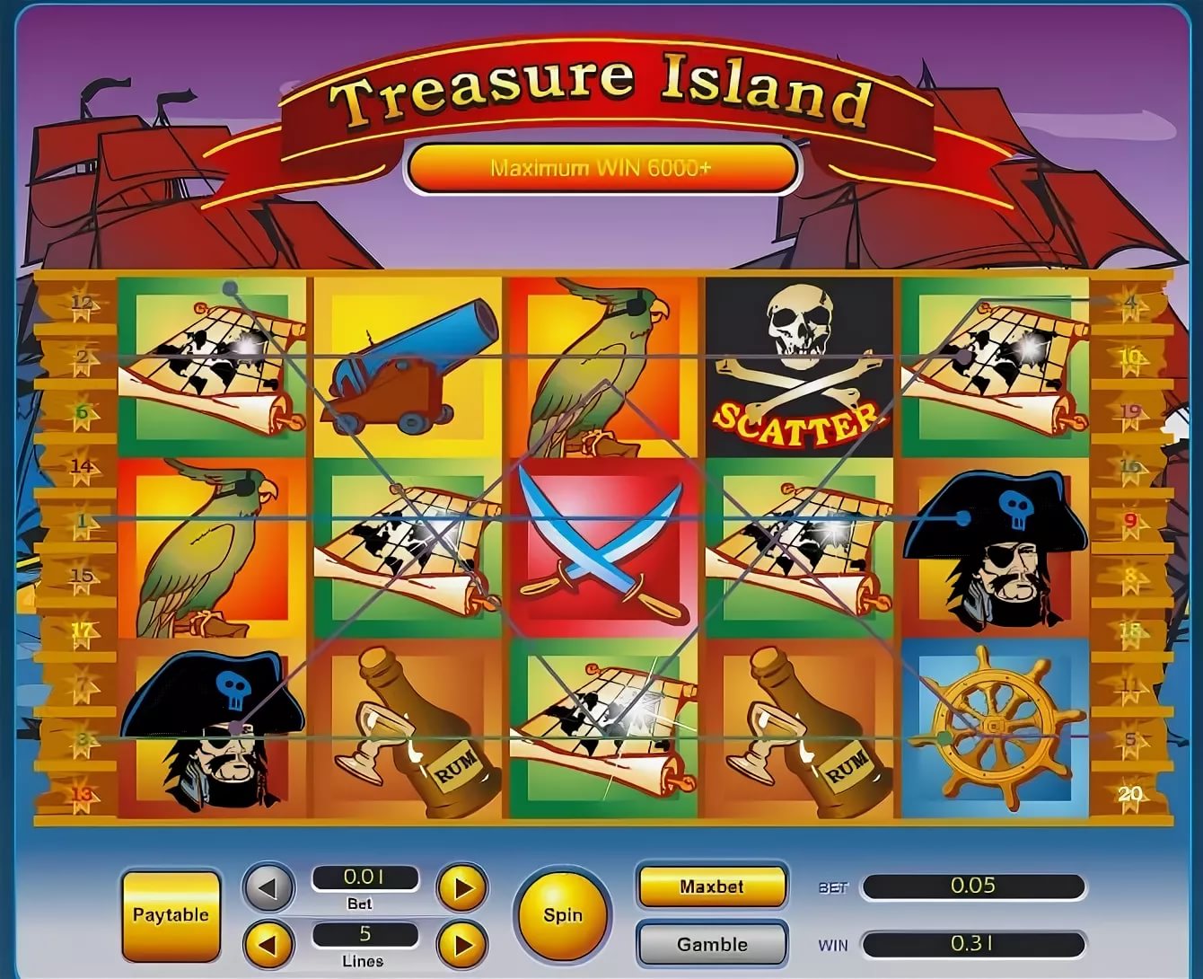 Игровой автомат Treasure island (Остров сокровищ)