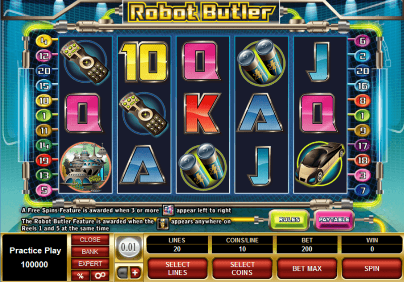 бонус игра в слоте Робот дворецкий