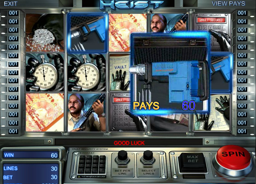 линии выплат слота Ограбление