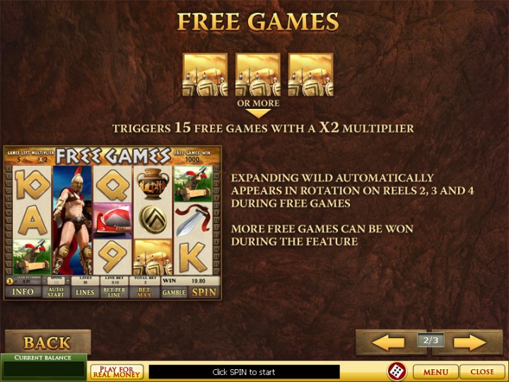 боонус игра в слоте Спарта