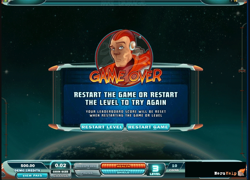 конец игры в слоте Max Damage and the Alien Attack