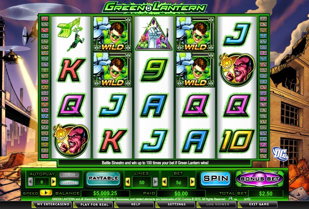 символы игрового автомата Зеленый фонарь