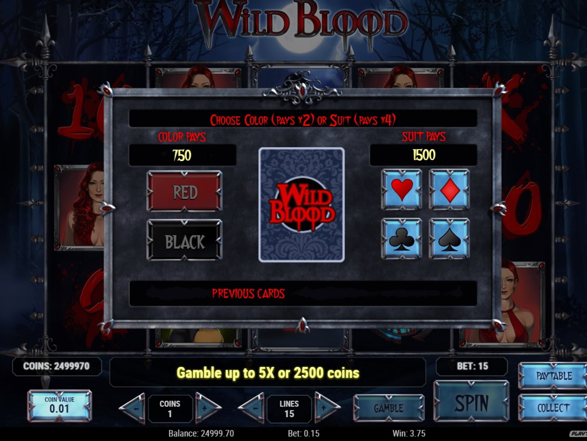 бонусная игра видеослота Wild Blood