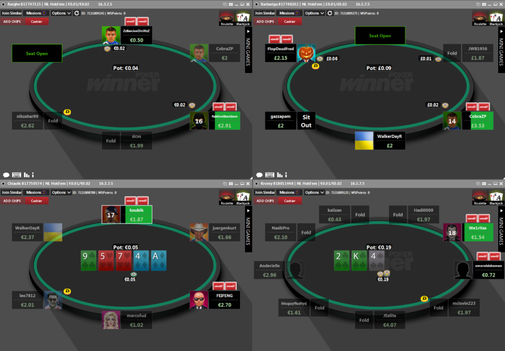 виртуальная игра в покер-руме Winner Poker