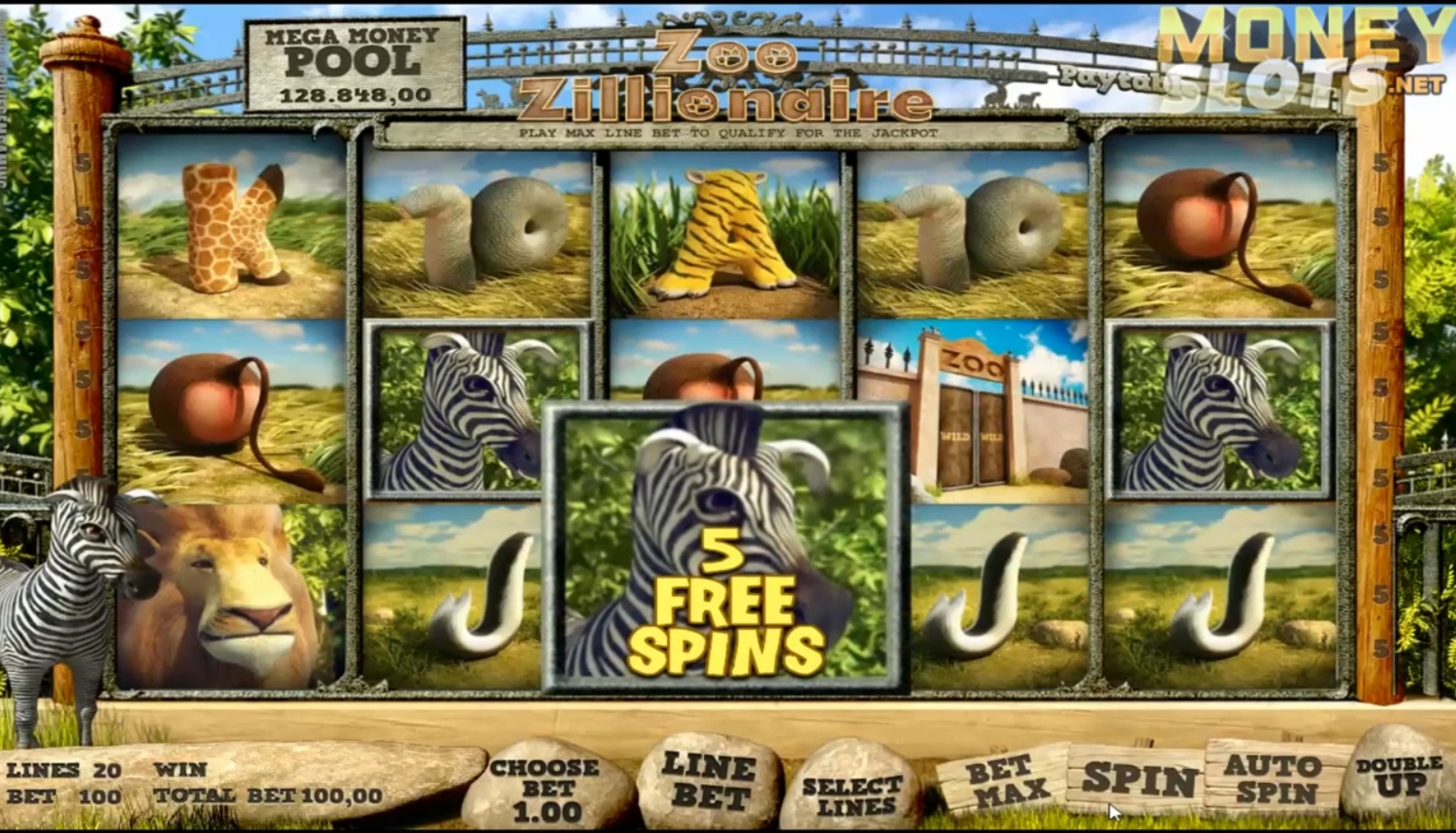 бесплатные фриспины видеослота Zoo Zillionaire