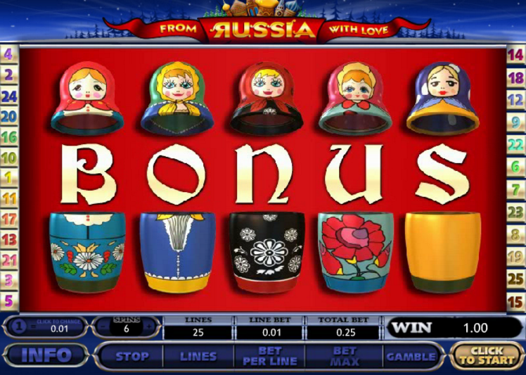 игровой автомат From Russia With Love бонус бесплатные спины