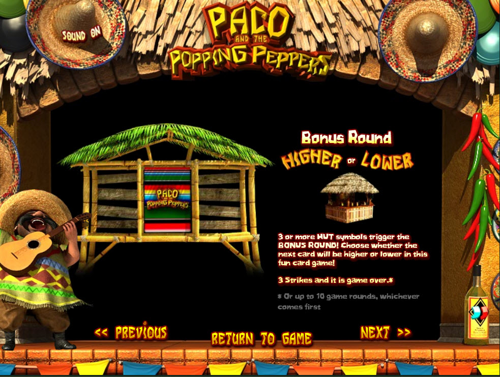 бонусный раунд в слоте Paco and the Popping Peppers