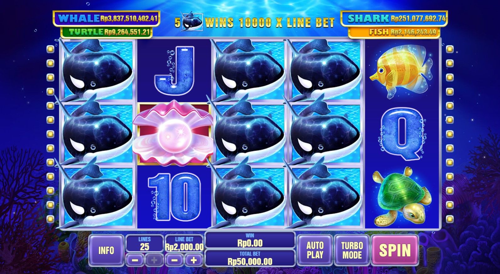 Выигрышные комбинации слота Прекрасная синева