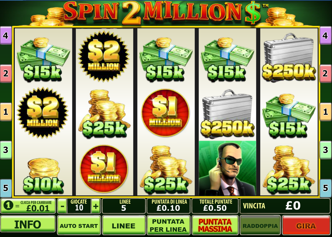 Игровой автомат Spin 2 Million $ (Накрути два миллиона)