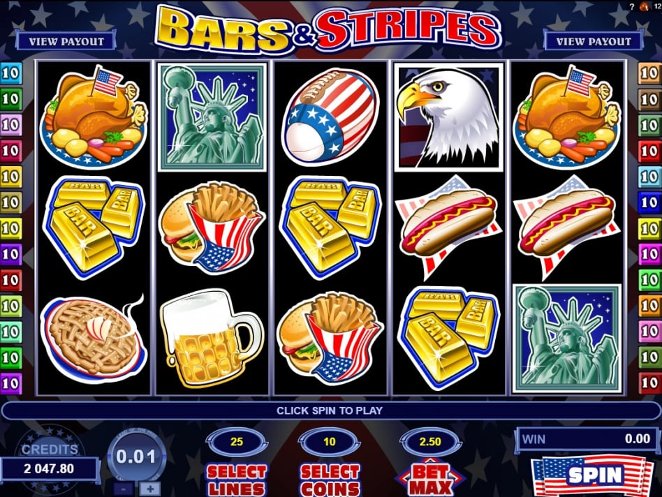 символы игрового автомата Bars & Stripes