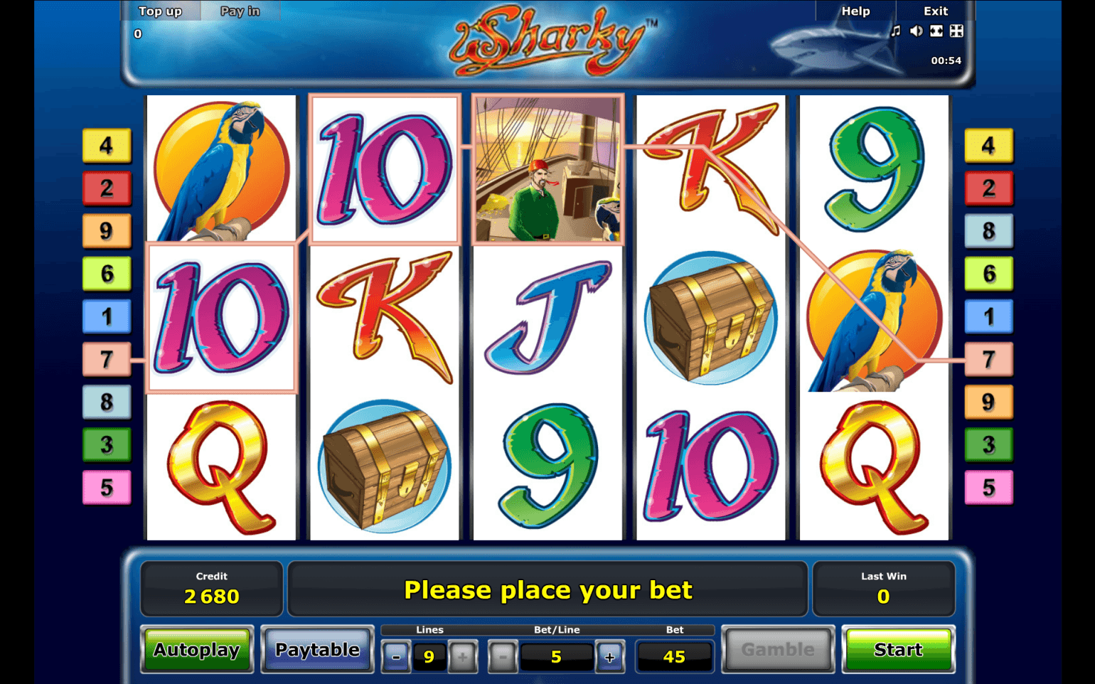 символы интернет эмулятора Sharky