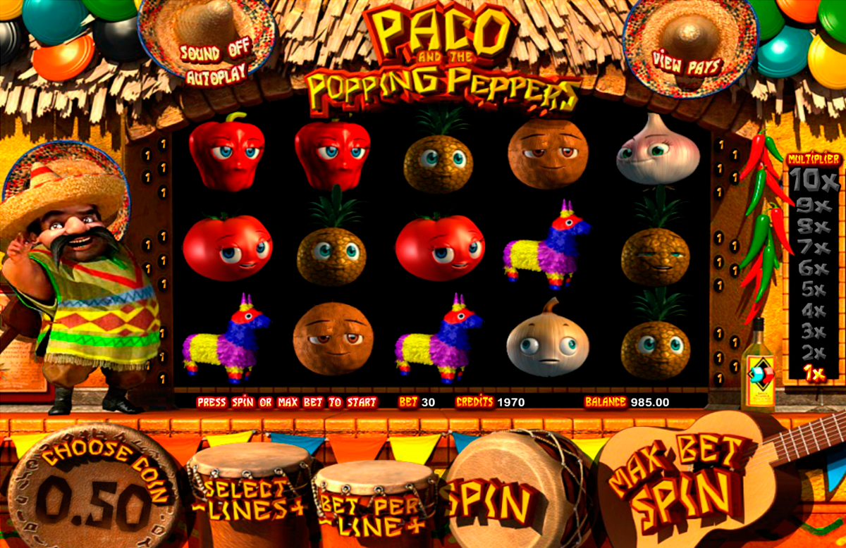 символы игрового автомата Paco and the Popping Peppers