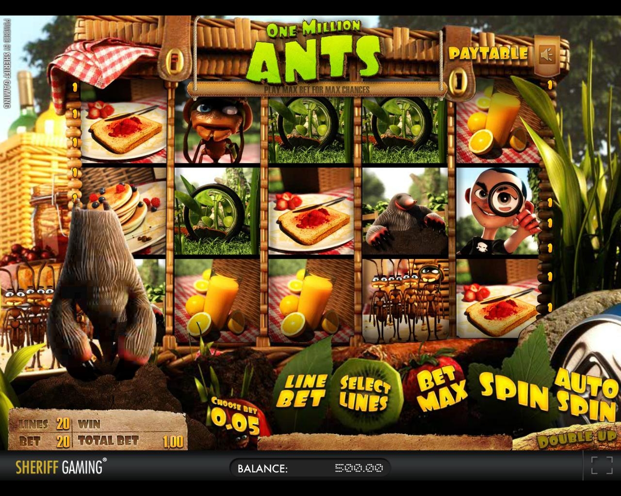 игра на удвоение в слоте One Million ANts