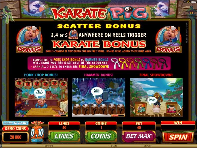 бонусная игра слота Карате Кабан