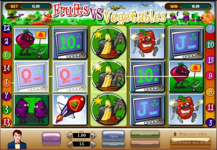 Символы игрового автомата Фрукты против Овощей