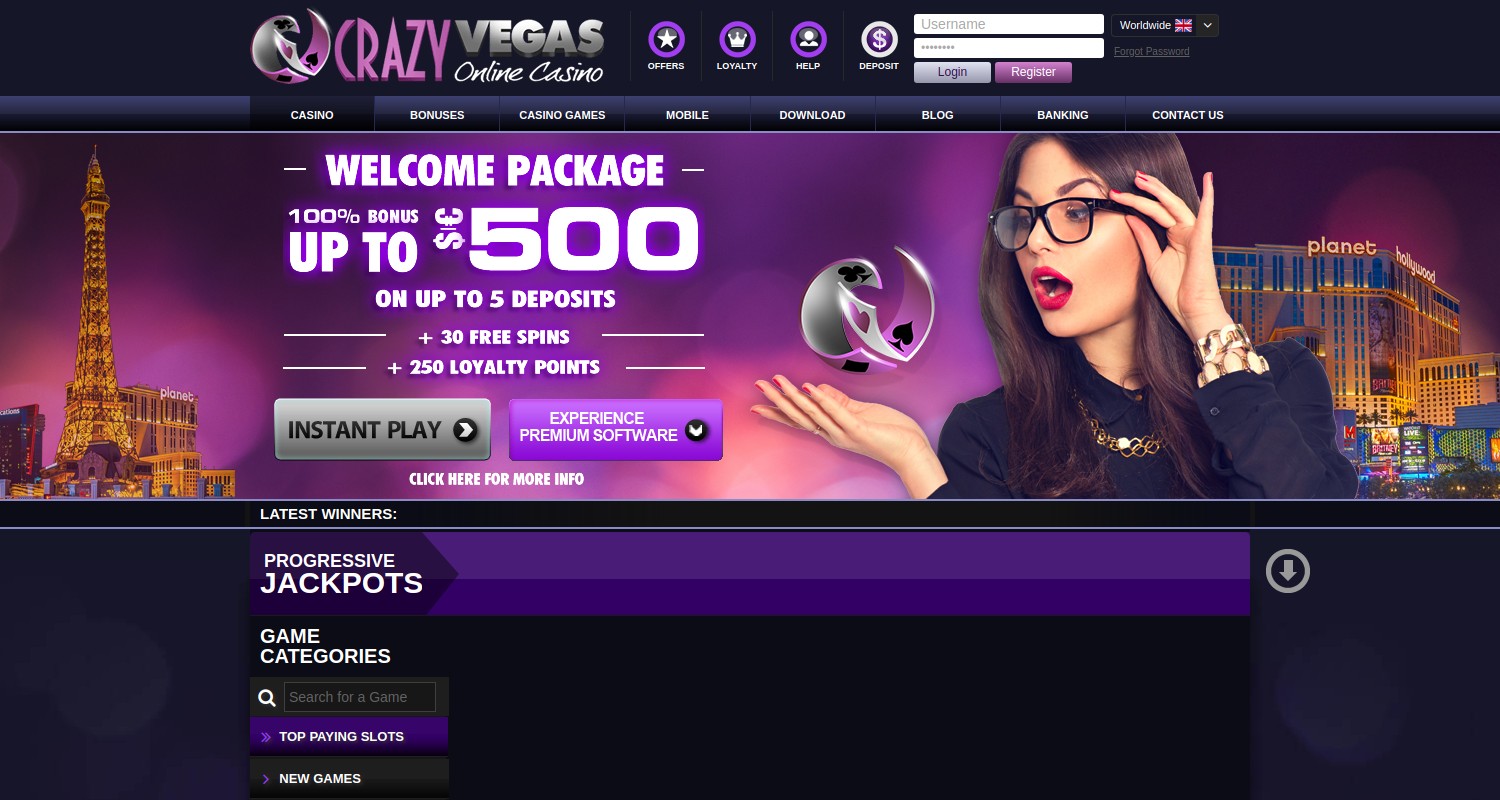 Официальный сайт онлайн-казино Crazy Vegas