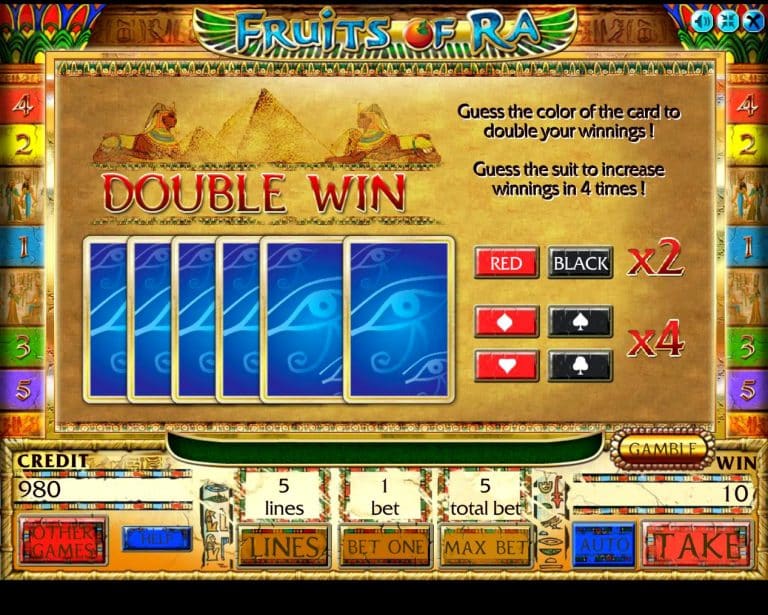 риск игра видеослота Фрукты Ра