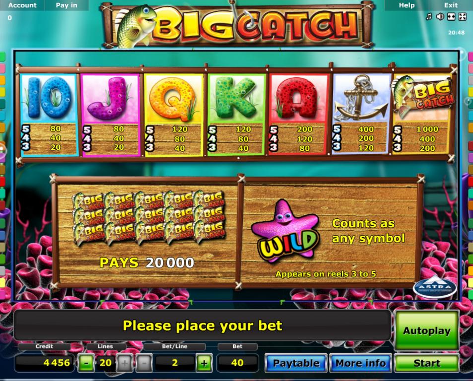 выплаты эмулятора Big Catch