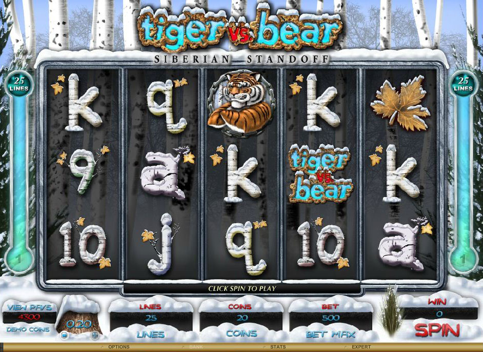 символы слота Тигр против медведя – Сибирское противостояние