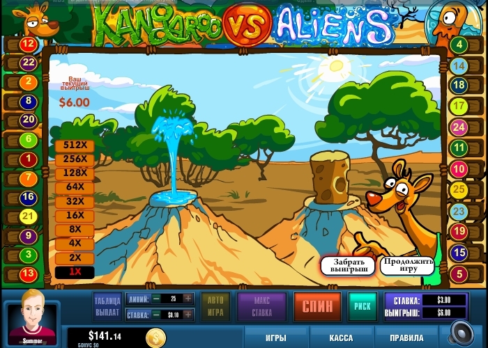 риск игра в слоте Kangaroo vs. Aliens
