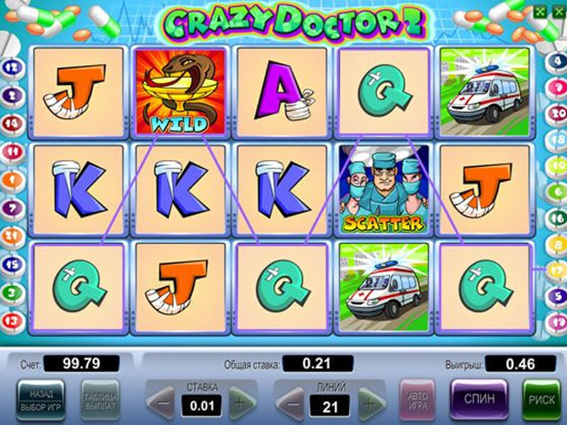 символы слота Сумасшедший доктор