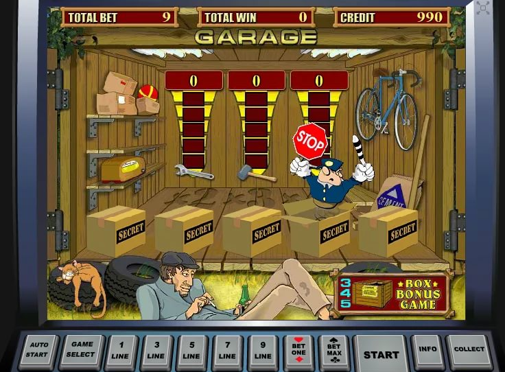 символ гаишника завершает бонус игру в слоте Гараж