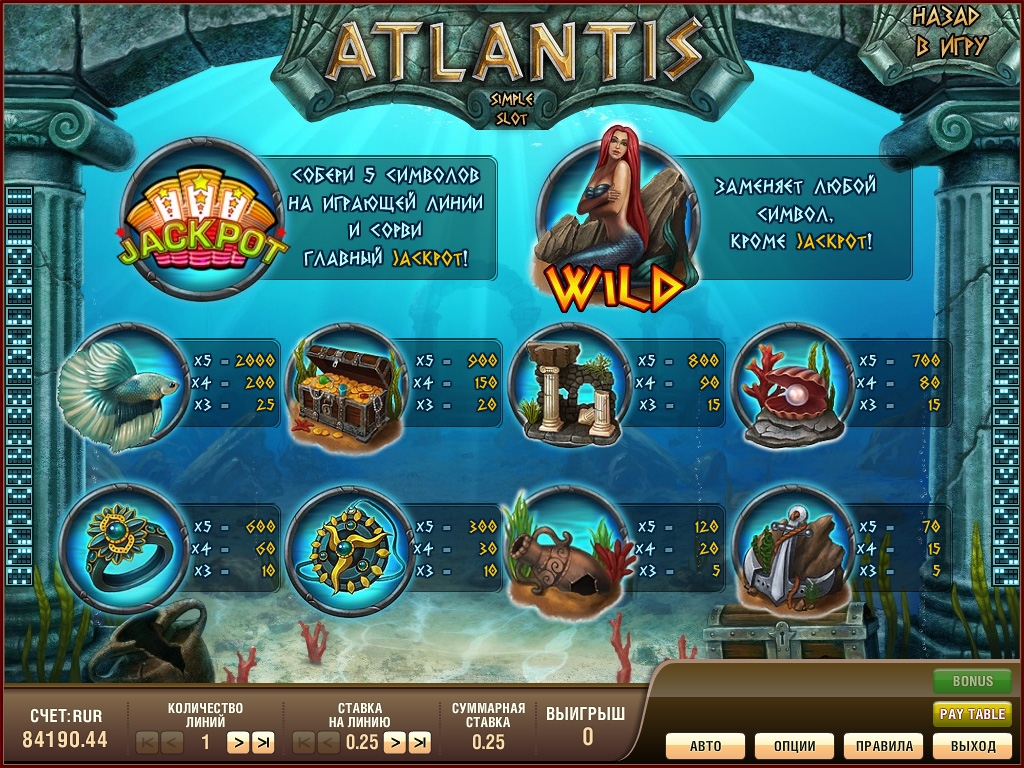 Progressive jackpot slot Atlantis