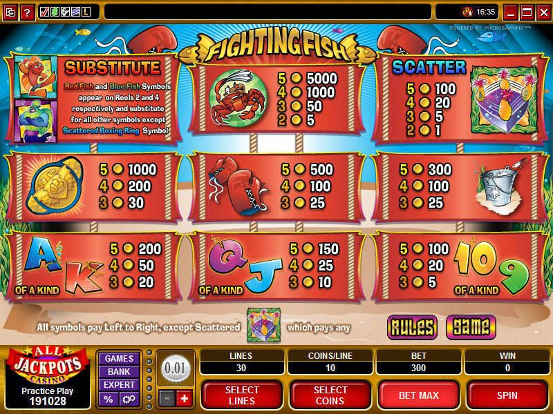 Игровой автомат Fighting Fish от Microgaming