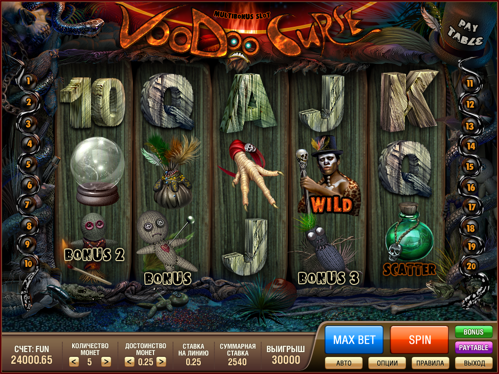 Символы игрового автомата Проклятье Вуду