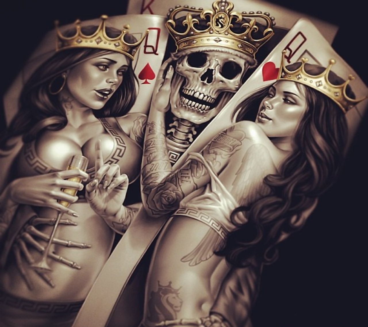 карты и полуголые девушки