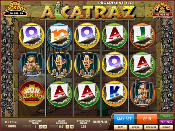 Игровой автомат Alcatraz Progressive символы